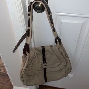 Beautiful new leather tote with flap closure and adorable details